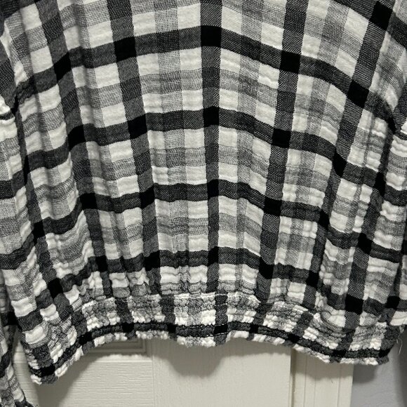 Women's Cloth & Stone Anthropologie Black/White Checked Cropped Top - SMALL - Picture 9 of 13